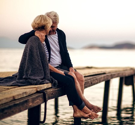 Older couple on pier