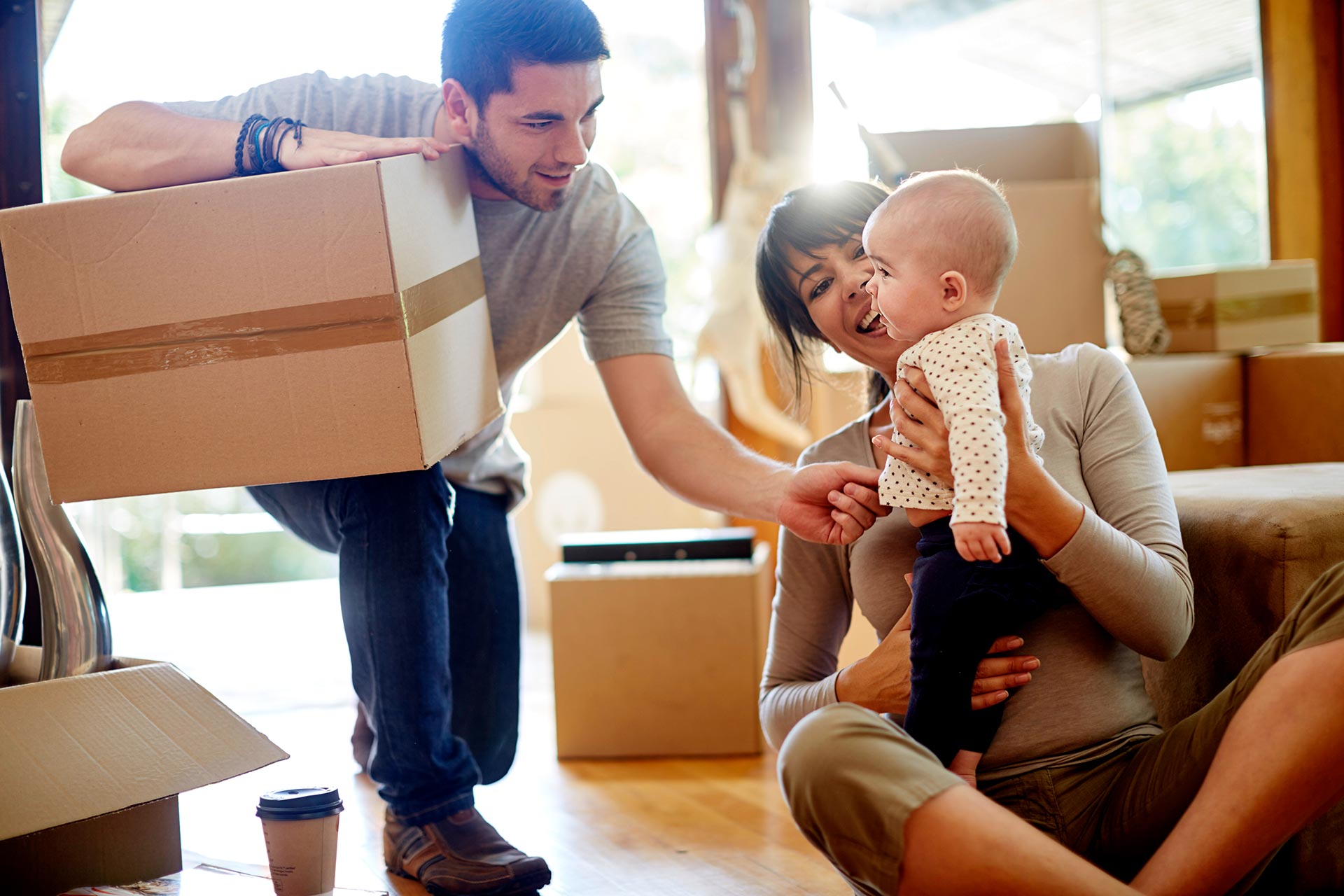 Couple moves into new home.