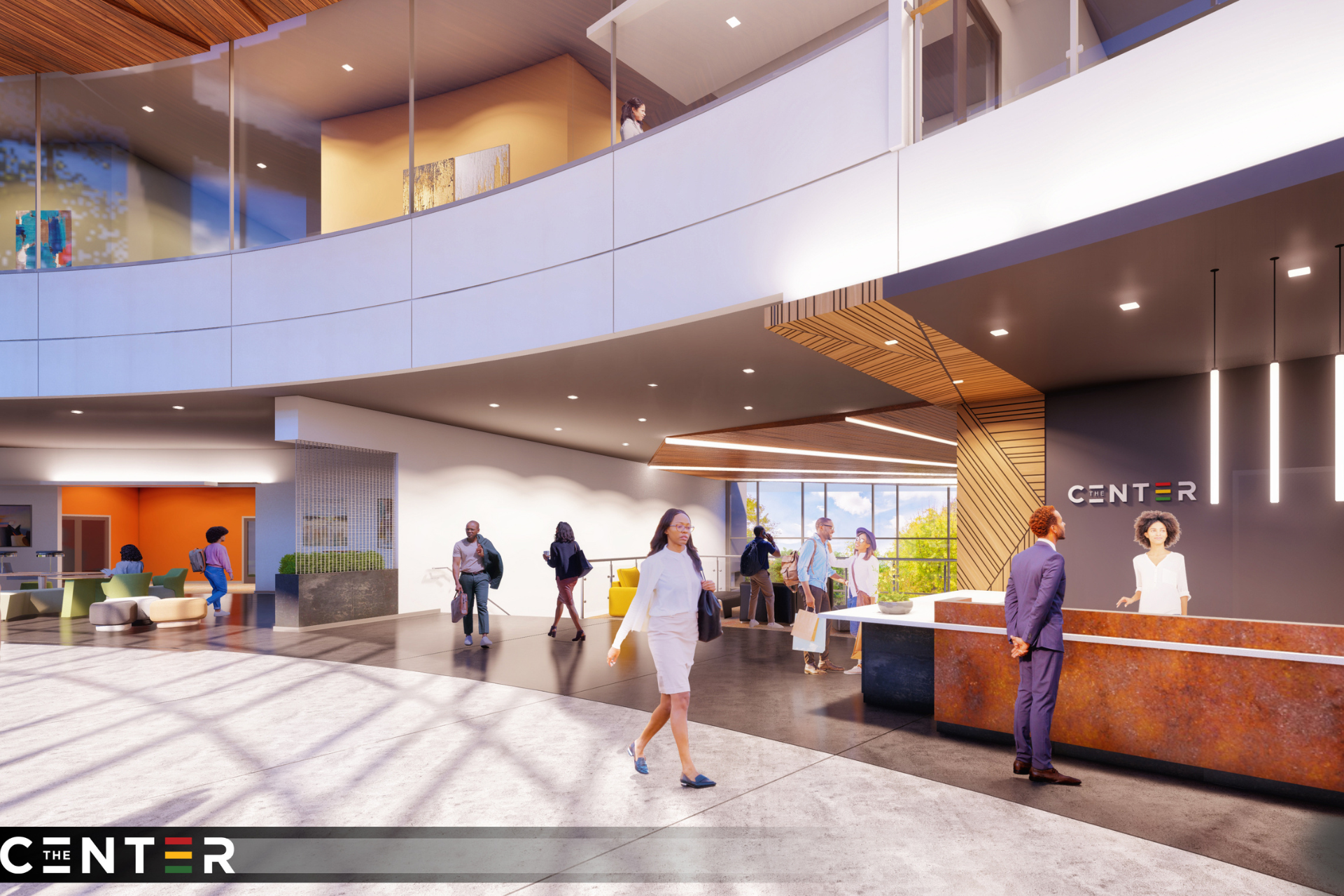 A rendering of the interior of the Center for Black Excellence and Culture.