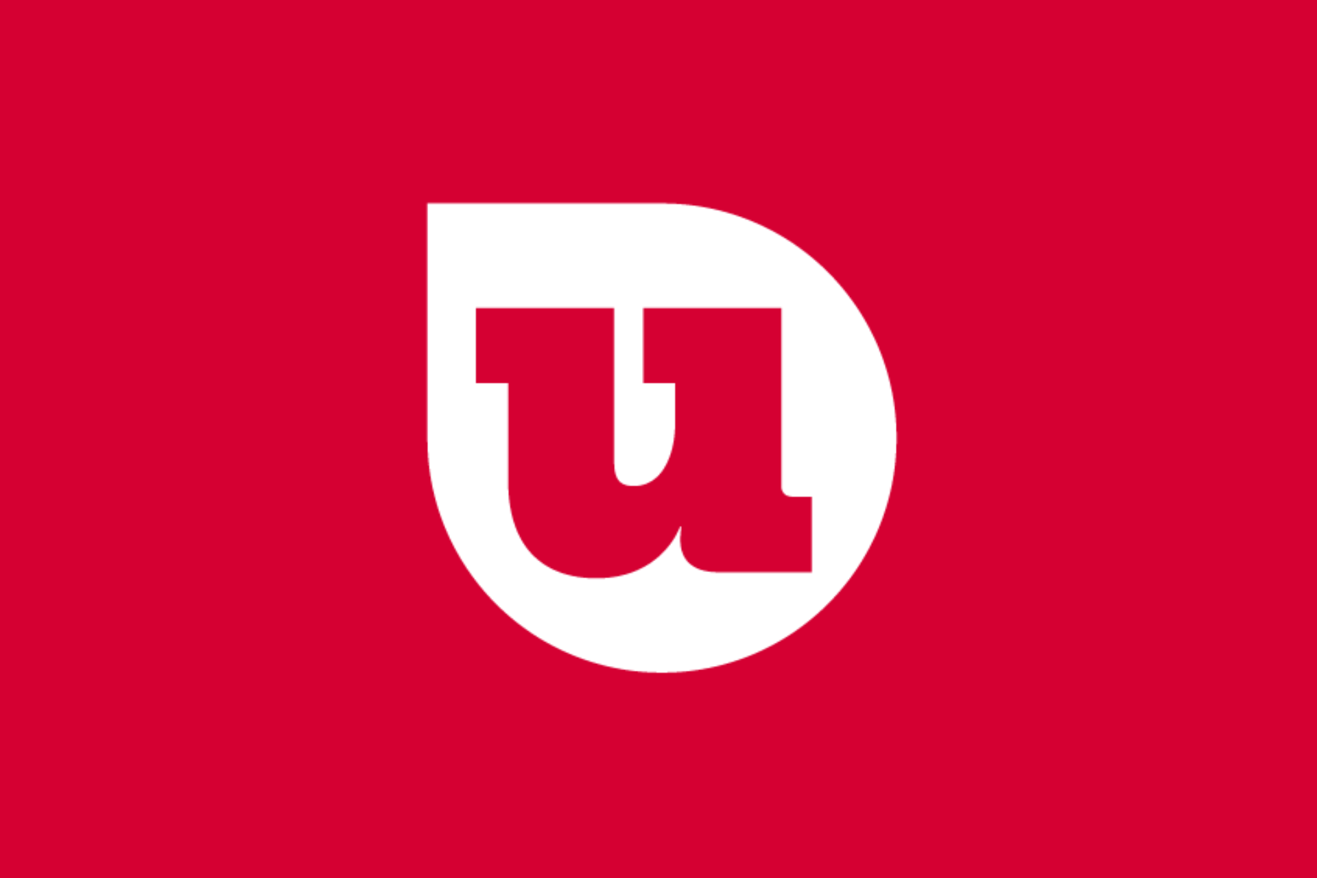 The UW Credit Union u-leaf logo on a signature red background.