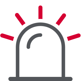An icon depicting a flashing warning light